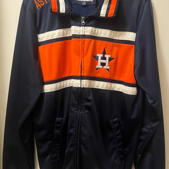 Other - Vintage Houston Astros Navy and Orange Zip up Throwback Jacket